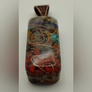 Multicolor Wire Wrapped Design Pendant